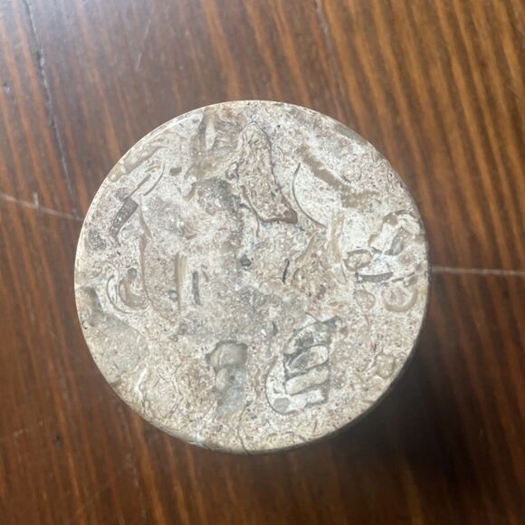 RARE Vtg Walt Disney World Elephant Rhino Carved Wooden Box Marble Jar Complete - Picture 4 of 11